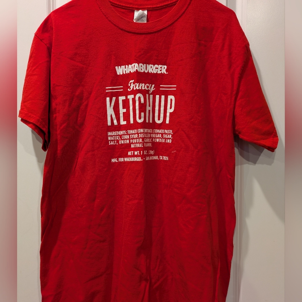 Whataburger "Fancy Ketchup" Red Short Sleeve Texas Proud Large
